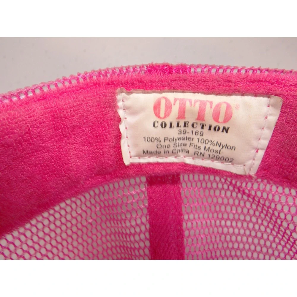 Otto Winter Park Colorado Trucker Hat Pink White Mesh Snapback Retro Ski Cap